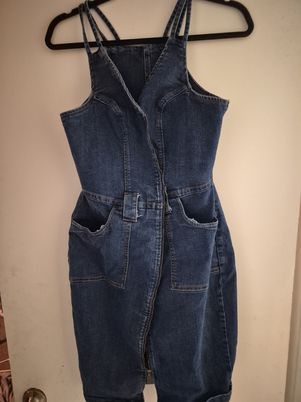 VENUS Dark Blue Denim Mini Jumper Dress